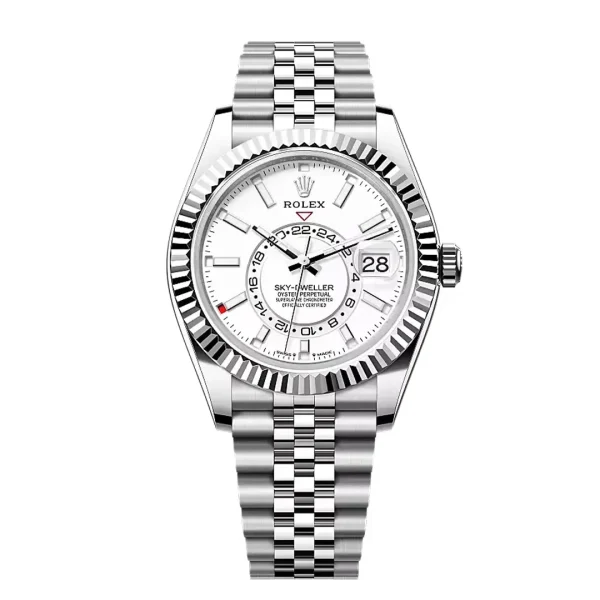 Rolex Sky-Dweller 336934-0004 White Gold Fluted Bezel 42mm