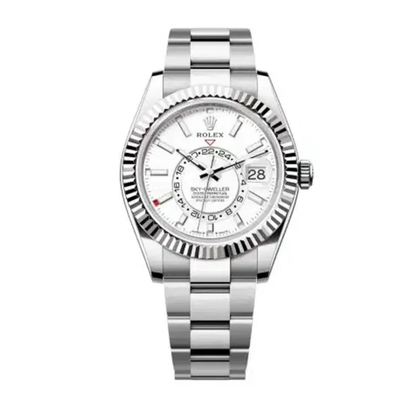 Rolex Sky-Dweller 336934-0003 Steel & White Gold Fluted Bezel 42mm