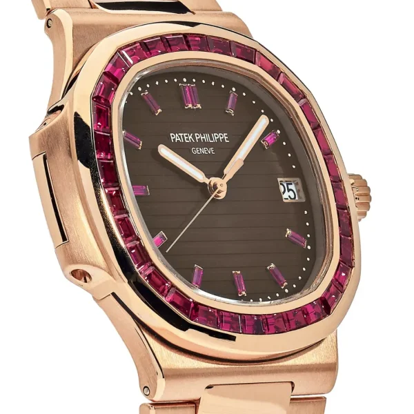 Patek Philippe Nautilus 598012R-010 Rose Gold Ruby Bezel Black Dial 40mm