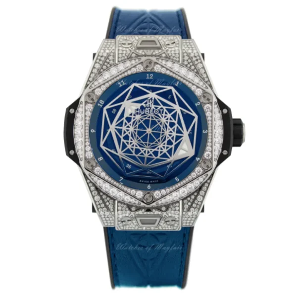 Hublot Big Bang Sang Bleu Titanium Blue Pav 415.NX.7179.VR.1704.MXM18 Blue Dial 45mm